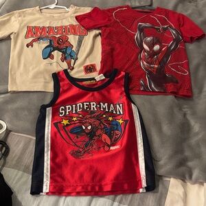 Marvel Spider-Man Kids Tee and Tank Set - Red, Cream, and Black